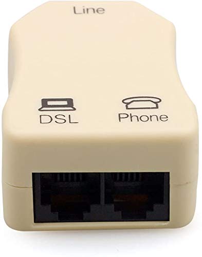 [Australia - AusPower] - URBEST In-line DSL Splitter Adapter with Noise Filter for Telephone Phone Fax Accessory (2, Beige) 