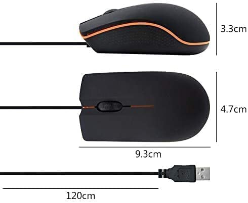 [Australia - AusPower] - Wired Mouse, USB Wired Computer Mouse for Right or Left Hand, Ergonomic Computer Mouse with Durable Clicks for PC, Computer, Laptop, Desktop, Chromebook, Notebook, Mac (Black) 