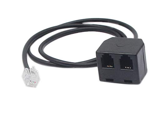 [Australia - AusPower] - SinLoon Telephone RJ9 4P4C Splitter Adapter Cable RJ9 Headset Extension Cord Adapter 1 Male to 2 Double Female Connector for Hot Desking Office Phones Handset Splitter (2 RJ9 FM) 