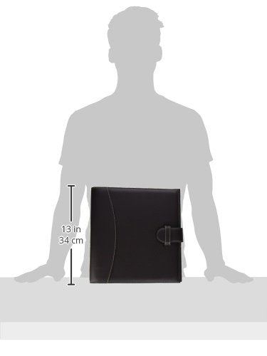 [Australia - AusPower] - It's Academic Executive Leather Portfolio Folder, 1" Ring Binder and 250-Sheet Capacity to Organize Resumes, Business Cards, Note Pads, and Legal-Size Documents, Pen Loop, Dark Brown Faux Leather 