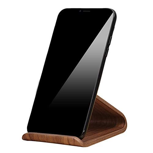 [Australia - AusPower] - SAMDI Cell Phone Stand, iPhone Wood Dock: Cradle, Holder for Switch All Android Smartphone, iPhone 6 6s 7 8 X Plus 5 5s 5c Accessories Desk - ( Black Walnut ) 