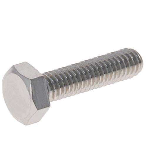 [Australia - AusPower] - MroMax M4 Hex Bolt M4-0.7 x 16mm UNC Hex Head Screw Bolts 304 Stainless Steel Fully Threaded Hex Tap Bolts Silver 10Pcs M4 x 16mm 