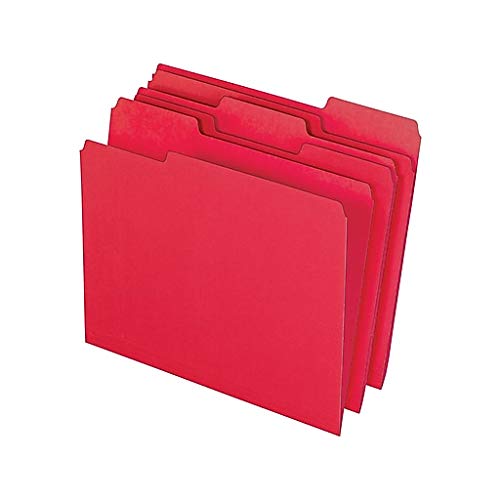 [Australia - AusPower] - 1InTheOffice Red File Folders, Top-Tab File Folders, 3 Tab, Red, Letter Size, 24/Pack 