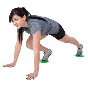 [Australia - AusPower] - Synergee Core Sliders. Dual Sided Use on Carpet or Hardwood Floors. Abdominal Exercise Equipment Electric Green 