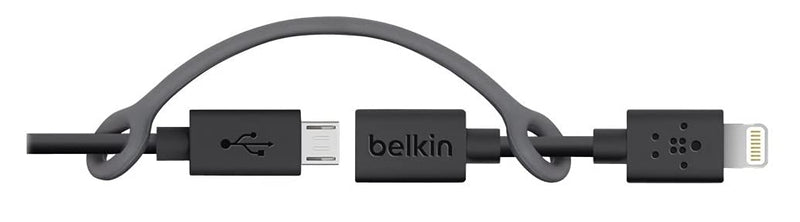 [Australia - AusPower] - Belkin 3-Feet Micro-USB Cable with Lightning Connector Adapter - Retail Packaging - Black 