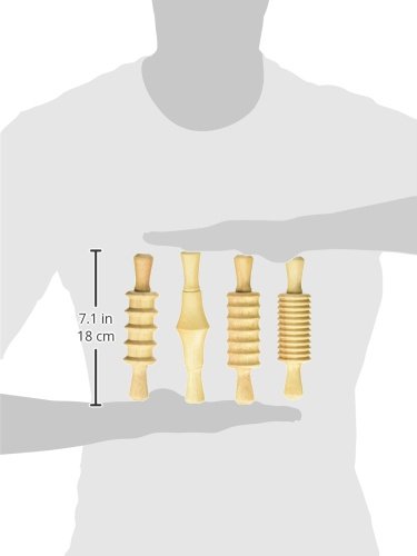 [Australia - AusPower] - Creativity Street AC3748DI Clay and Dough Pattern Rolling Pin Set, 8-1/4" Size, Wood (Pack of 4) 
