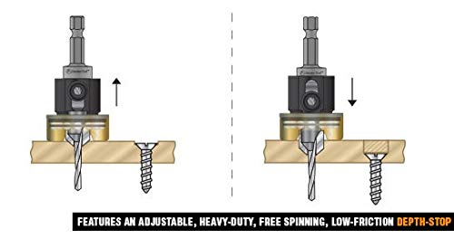 [Australia - AusPower] - Amana Tool - (55227) Carbide Tipped 82° Countersink with Adjustable Depth Stop & No-Thrust Ball Bearing, 3/8 Dia x 1/8 Drill 