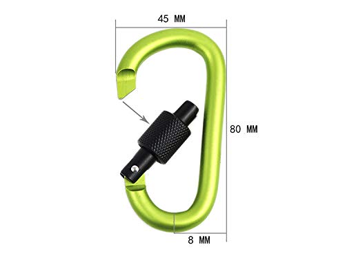 [Australia - AusPower] - Onwon Aluminum Carabiner D-Ring Locking Key Security Camping Climbing Hiking Keychain ( 10 PCS) 