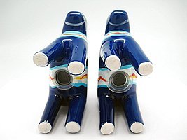 [Australia - AusPower] - Blue Swedish Themed Dala Horse 3.25" Ceramic Salt & Pepper Shaker Set | ScandinavianGiftOutlet Blue 