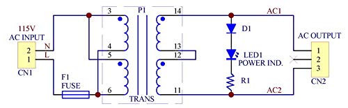 [Australia - AusPower] - Electronics-Salon 5 Watt(VA) DIN Rail Mount Power Transformer Module (in: 115VAC, Out: 24VAC) IN: 115VAC 