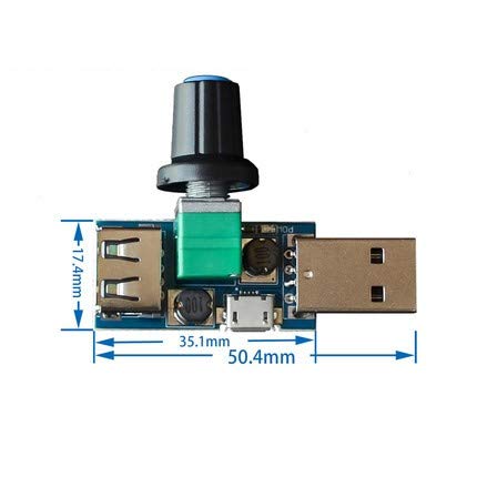 [Australia - AusPower] - CenryKay DC 5V USB Fan Stepless Speed Controller Regulator Input DC4-12V to 2.5-8V and Speed Control Knob with Switch Function（4PCS) 