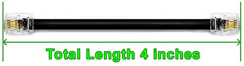 [Australia - AusPower] - (4 Pack) 4 Inch Short Telephone Cable Rj11 Male to Male 4", Phone Line Cord (Black) black 