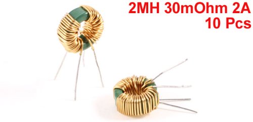 [Australia - AusPower] - uxcell a13071500ux0200 10 Piece Toroid Core Co mmon Mode Inductor Choke 2MH 30mOhm 2 Amp, Coil 