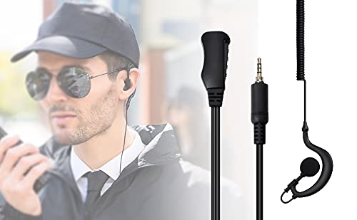 [Australia - AusPower] - HYSHIKRA G Shape Earpiece, Coiled Cable Headset with Lapel PTT Mic for YAESU/Vertex VX-6 VX-6E VX-6R VX-7E VX-7R Icom IC-4300 IC-4300L Handheld Walkie-Talkie Transceiver 