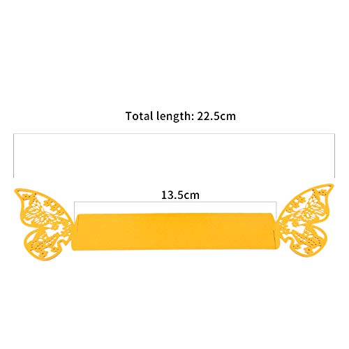 [Australia - AusPower] - Baimeixun 100pcs 3D Butterfly Paper Napkin Rings for Weddings Party Serviette Table Decoration (Gold) Gold 