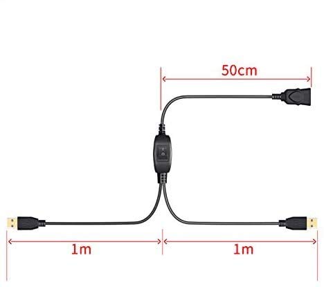 [Australia - AusPower] - USB Splitter 2.0, USB Y Cable One Male to Female Dual Hub Power Cord Extension Adapter(with USB Print Cable 4.92ft) 