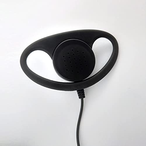 [Australia - AusPower] - Landcard Single-Wire Earpiece Surveillance Kit D-Shaped Clip-Ear Headset Compatible with Walkie Talkie with PTT Mic 