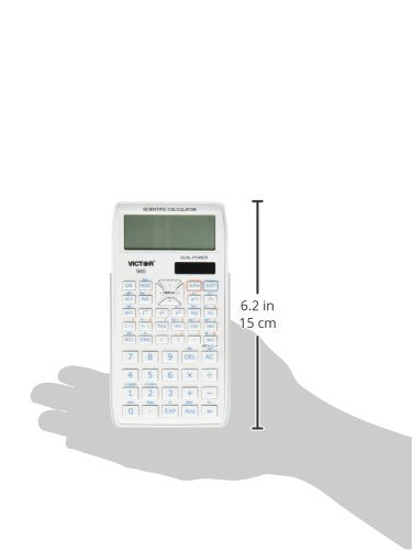 [Australia - AusPower] - Victor 940 10-Digit Advanced Scientific Calculator with 2 Line Display, Battery and Solar Hybrid Powered LCD Display, Great for Students and Professionals, White 