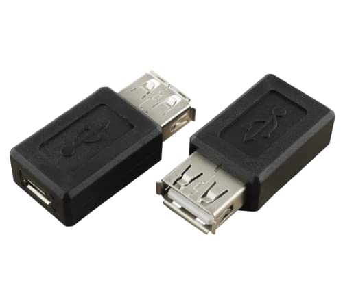 [Australia - AusPower] - USB A Female to USB Micro Female Adapter SJZBIN 4PCS USB 2.0 A Female to Micro USB B 5-Pin Female Plug Socket Converters Connector 