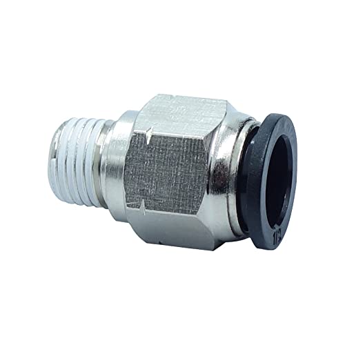 [Australia - AusPower] - HongBoW Hardware 3 Pcs Push Fitting Male Connector 1/2" Tube OD X 1/4" NPT Male Pipe Push To Connect Fitting ( Thread Diameter : 0.54"） 
