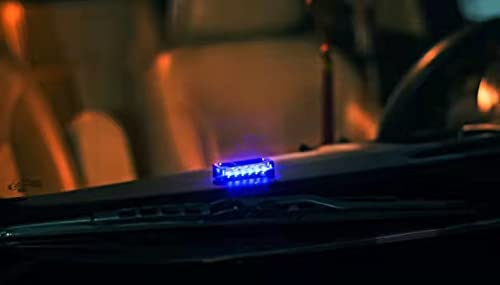 [Australia - AusPower] - 6 LED Car Alarm Warning Light Fake Dummy Solar Power Simulated Security Anti-Theft Flashing Light Car Burglar Alarm Light (Blue) 6LED Blue 