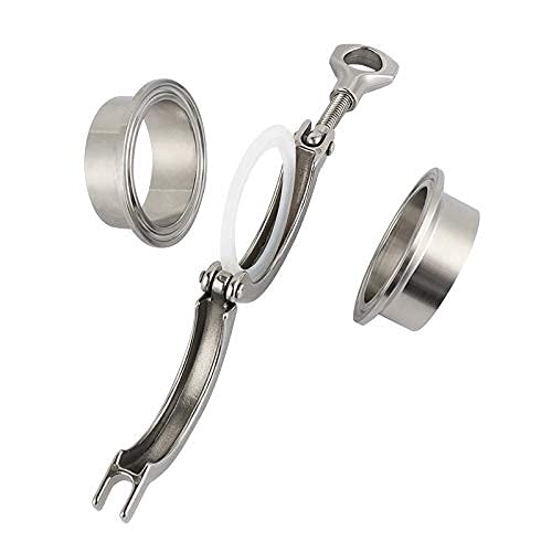 [Australia - AusPower] - Beduan 1.5" Tri Clamp to 1/2" Tube OD Weld Ferrule Stainless Steel Sanitary Pipe Fittings with Tri-clover Clamp and Silicone Gasket Tube OD: 1/2 Inch 