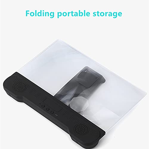 [Australia - AusPower] - CHANGAIDA 12 Inch Phone Screen Maginifier with Bluetooth Speaker Foldable Phone Holder Suit for All Smartphones 