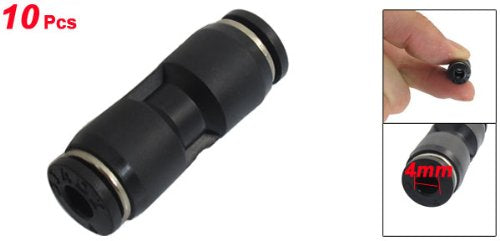 [Australia - AusPower] - uxcell 10 Pcs Air Pneumatic 4mm to 4mm Straight Push in Connectors Quick Fittings 