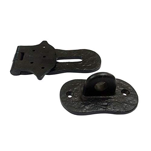 [Australia - AusPower] - Adonai Hardware"Paran" Heavy Duty Antique Cast Iron Safety Locking Hasp and Staple (6" x 1 Pack, Matte Black) for Vintage Pirates Treasure Chest, Trunk, Wooden Jewelry Box, Cases, Furniture and Sheds 6 Inch x 1 Pack Matte Black Powder Coated 