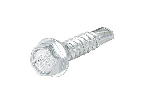 [Australia - AusPower] - #12 x 1'' Hex Washer Head Self-Drilling Tek Screw Zinc Plated Steel for Attaches Sheet Metal Steel or Steel to Metal - Box of 100 #12 x 1" Long 