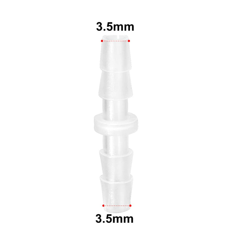 [Australia - AusPower] - Quickun Plastic Hose Barb Fitting, 3.5mm x 3.5mm(1/8"1/8") Barbed Splicer Mender Joint Adapter Union Fitting (Pack of 10) 3.5mm（1/8”）-5pcs 5 