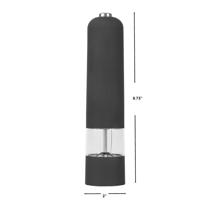 [Australia - AusPower] - Michael Graves Design Automatic Pepper Grinder (Black) | Clear Window for Refilling | Twist Top to Adjust Grinding Size | Metal Encasing | Uses 4 AA Batteries (Not included) 