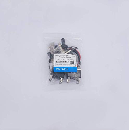 [Australia - AusPower] - TWTADE 3 Pcs Latching Toggle Rocker Switches 4 Pin 2 Position ON/Off DPST Heavy Duty 16A 250VAC Spade Terminal Metal Boat Switch with Waterproof Boot Cap + 6.3mm Terminal Wires TEN-1221MZX-B201 