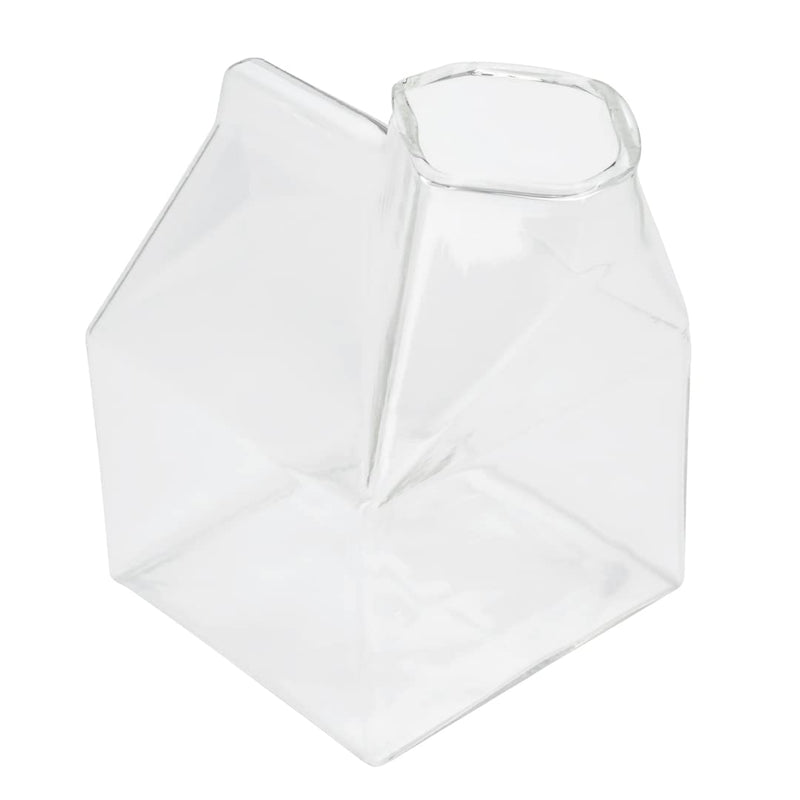 [Australia - AusPower] - 12 Ounce Glass Milk Carton, 1 Reusable Milk Carton Creamer - Durable, Serve Cream, Milk, or Juice, Clear Glass Mini Milk Carton, Dishwasher-Safe, For Homes or Restaurants - Restaurantware 12 oz 