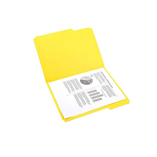 [Australia - AusPower] - 1InTheOffice Yellow File Folders Letter Size 1/3 Cut, 3-Tabbed File Folders, Letter Size File, "24Pack" 