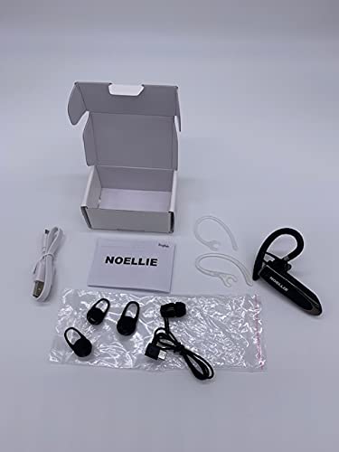 [Australia - AusPower] - Noellie Bluetooth Earpiece for Cell Phones Wireless V5.0 Hands Free Headset Noise Canceling Mic 24Hrs Talking 1440Hrs Standby Compatible with Mobile Phone Tablet Laptop for Work from Home Driver 