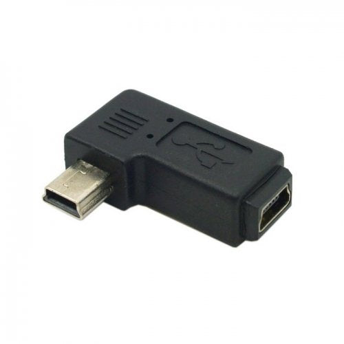 [Australia - AusPower] - cablecc 2pcs 90 Degree Left & Right Angled Mini USB 5 Pin Male to Female Extension Adapter 