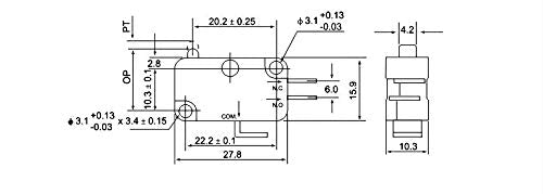 [Australia - AusPower] - Twidec/6Pcs Snap Action Button Micro Limit Switch 125V/250V 16A SPDT for Microwave Oven Door Arcade V-15-1C25 