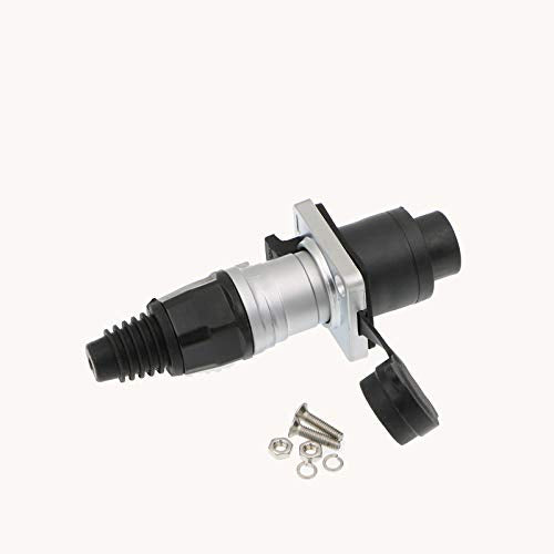 [Australia - AusPower] - Uonecn Waterproof Connectors RJ45 Female Sockets Male Plug Durable IP65 Connector Industrial Dual Panel Mount Black+Round 