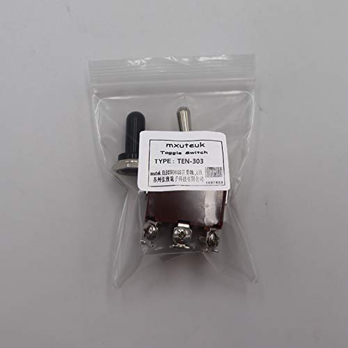 [Australia - AusPower] - mxuteuk Heavy Duty Rocker Toggle Switch 3 Position 3PDT 9 Terminal ON/Off/ON 15A 250V 10A 380V Toggle Switches with Metal Knob Cover Cap Waterproof TEN-303 