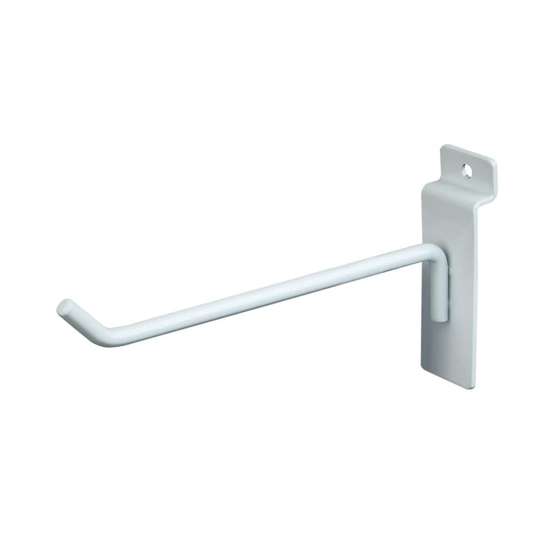 [Australia - AusPower] - Dazzling Displays Box of 12 (Six 4-Inch and Six 6-Inch) White Metal Slatwall Hooks 