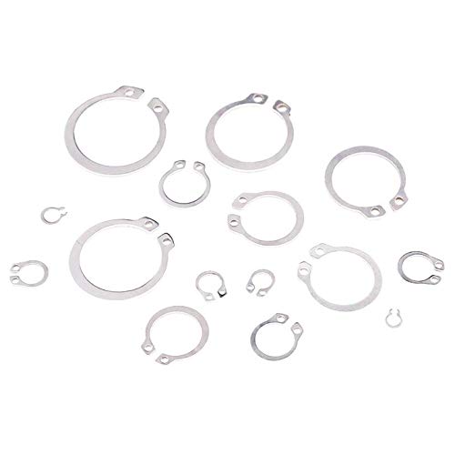 [Australia - AusPower] - DAOKI 225PCS External Retaining Rings Assortment Kit 15 Size 304 Stainless Steel 3mm to 25mm for Machine with Internal Circlip Plier 