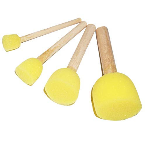[Australia - AusPower] - 60pcs Assorted Round Paint Foam Sponge Brush Set Painting Tools, Brush Set - Great for Kids Arts and Crafts, Stencils, Painting 