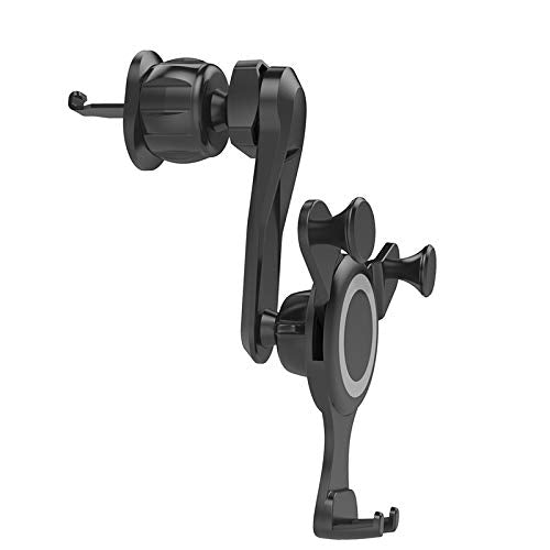 [Australia - AusPower] - SALEX Gravity Cell Phone Holder for Car Air Vent. Universal Black Clip Air Vent Mount. Hands Free Car Cradle with Hook for Smartphones, GPS. Handable 360 Rotation Automobile Bracket for Mobile Gadgets Black / Full Rotatable 