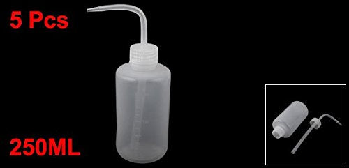 [Australia - AusPower] - uxcell 5 Pcs 250mL Bent Tip White Plastic Oil Liquid Storage Squeeze Bottle 