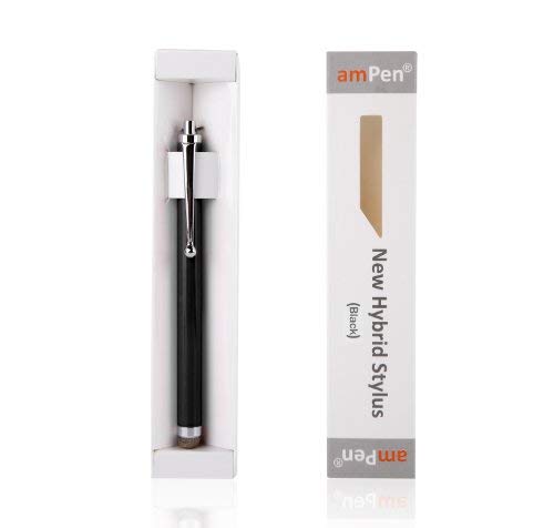 [Australia - AusPower] - amPen Hybrid Stylus Pen - Interchangeable Hybrid Tip Touchscreen Stylus (Black) Black 