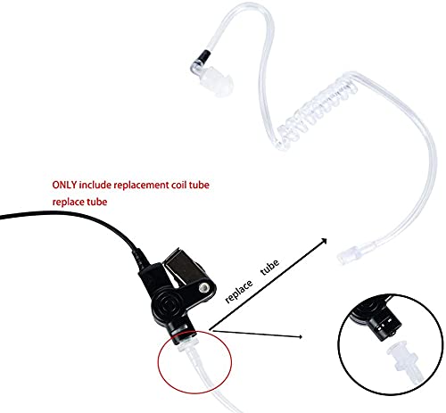 [Australia - AusPower] - Caroo Replacement Covert Clear Acoustic Coil Tube with Earbuds for Two Way Radio Earpiece of Motorola Kenwood Baofeng Retevis Midland Icom Yaesu Police Walkie Talkie Headset,10 Pack 