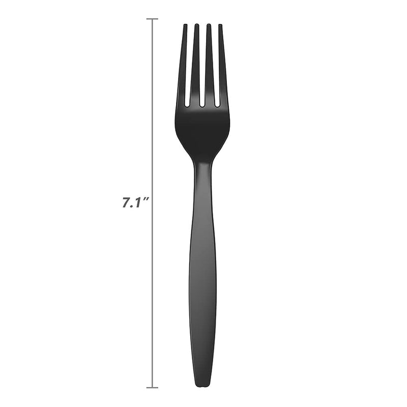 [Australia - AusPower] - Disposable Forks, Plastic Forks, Pack of 100, Black, Disposable Utensils for Party Supply 