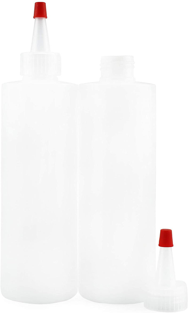 [Australia - AusPower] - Cornucopia 8oz HDPE Plastic Squeeze Bottles w/Yorker Tips (6-Pack), Empty Refillable Bottles for Arts, Crafts & Kitchen (6 Pack) 8 ounce 