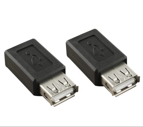 [Australia - AusPower] - USB A Female to USB Micro Female Adapter SJZBIN 4PCS USB 2.0 A Female to Micro USB B 5-Pin Female Plug Socket Converters Connector 